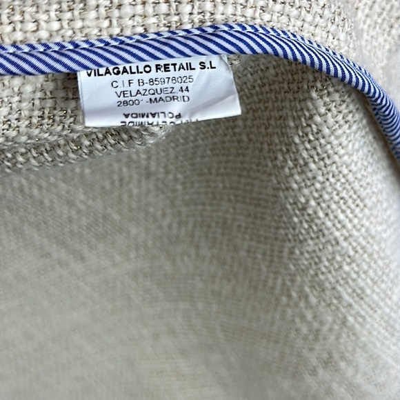 Vilagallo Womens Juliet Beige Cotton Blend Coat Multicolored Fringe Sz XS Resort - Picture 7 of 16